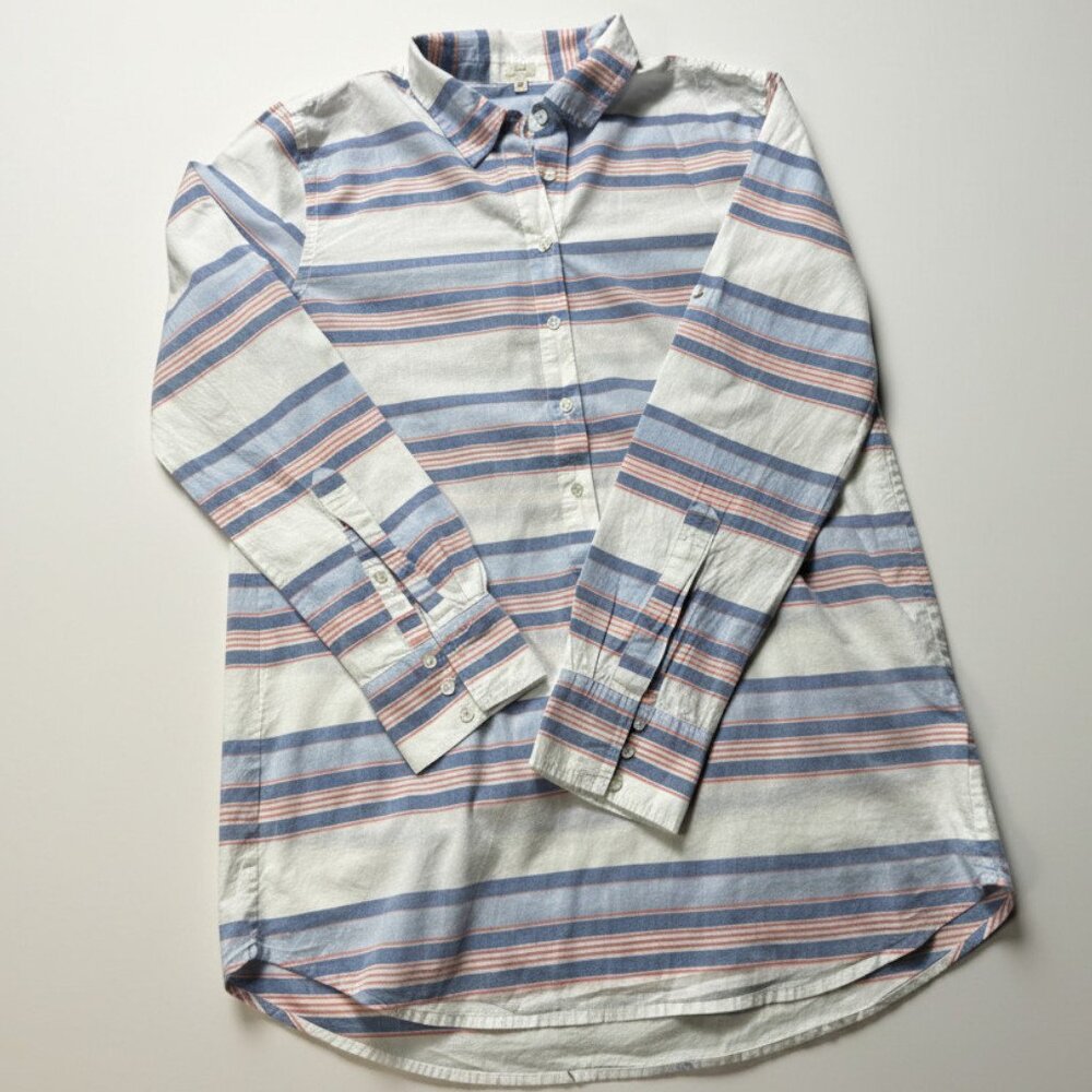 J.Crew Factory Striped Swim Cover-Up Tunic | Blue & Red | Size M